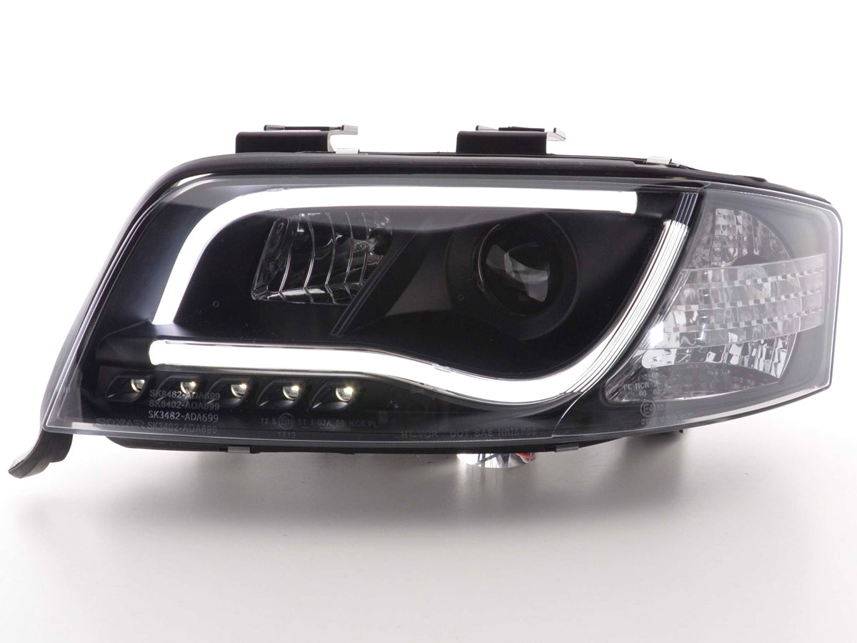 Scheinwerfer Set Daylight LED TFL-Optik Audi A6 Typ 4B 01-04 schwarz Scheinwerfer Set Daylight LED TFL-Optik Audi A6 Typ 4B 01-04 schwarz